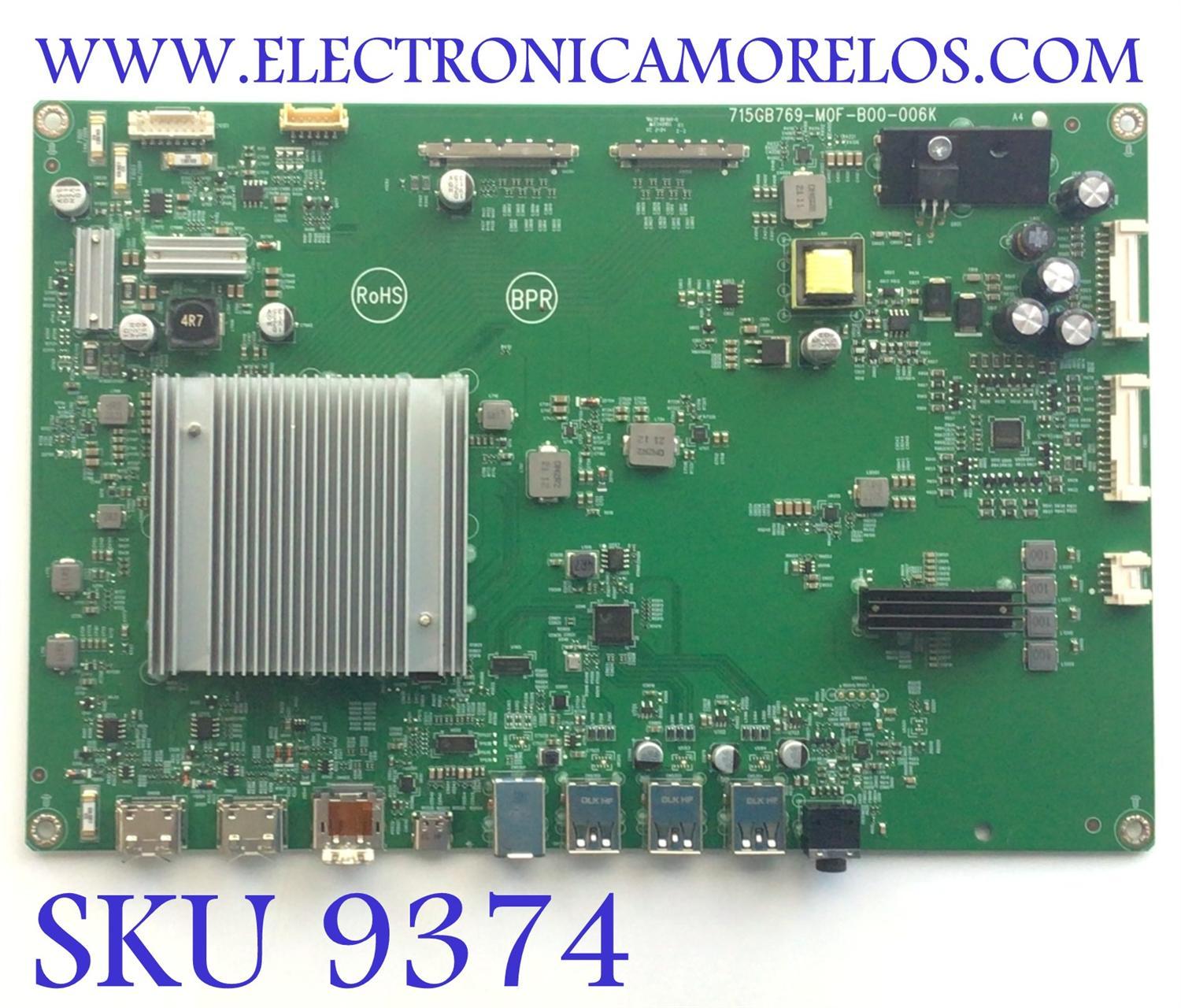 MAIN PARA MONITOR GIBABYTE / NUMERO DE PARTE GQKCB00B003 / 715GB760-M0F-B00-006K / 5527980M0409 / PANEL CY-PT315BNAV1H / MODELO M32U